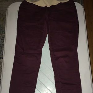Motherhood Maternity burgundy skinny jeans/pants